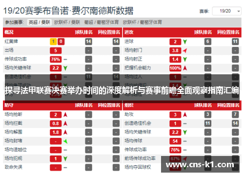 探寻法甲联赛决赛举办时间的深度解析与赛事前瞻全面观察指南汇编